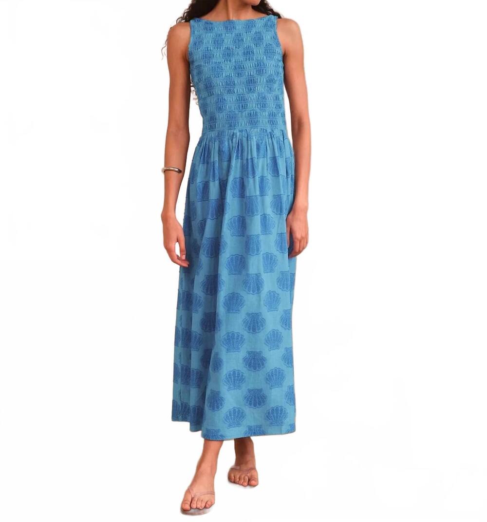 NEW SAYLOR corina midi dress in seashell scarf print